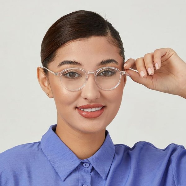 Round Glasses in Metal + Acetate