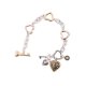 Engraved Heart Key Lock Bracelet