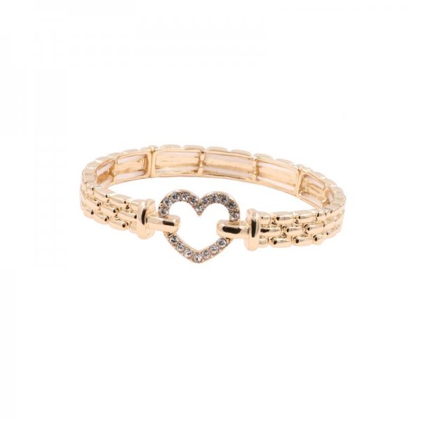 Rhinestone Heart Stretch Bracelet